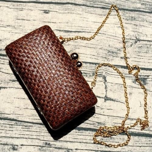 2020Woven evening bag woman clutch bag straw bag wedding party shoulder bag summer diagonal bag brown yellow purses and handbags