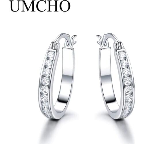 UMCHO 925 Silver Clip Earrings For Women Gemstone Wedding Engagement Fine Jewelry Valentine Gift