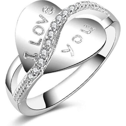 Fashion Jewelry Silver Ring For Women Cubic Zirconia Stone Ladies Ring 925 Sterling Silver Party Romantic Wedding Rings #098