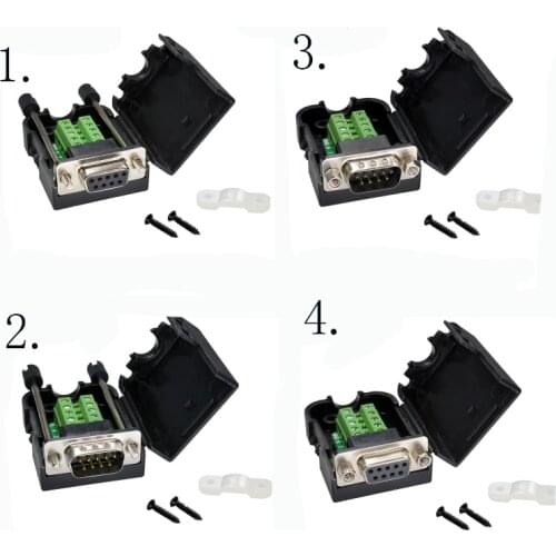 1pcs DB9 serial COM transfer-free solder terminals RS232 female connector D-SUB 9PIN male RS232/rs485/422 connector DIY