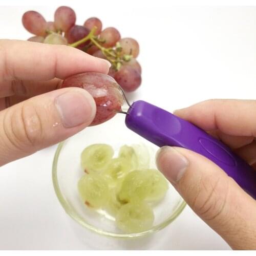 1Pc Cherry Cutter Portable Vegetable Fruit Tools Household Kitchen Gadget Multifunctional Grape Skin Peeler Remover Grape Slicer