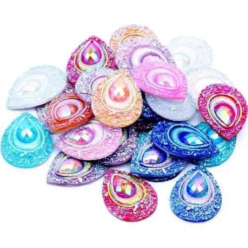 18x25mm 26 Piece Water drop Flatback Resin Rhinestones Big Strass Gems Beads For DIY Scrapbooking Garment Shoes Crafts Making