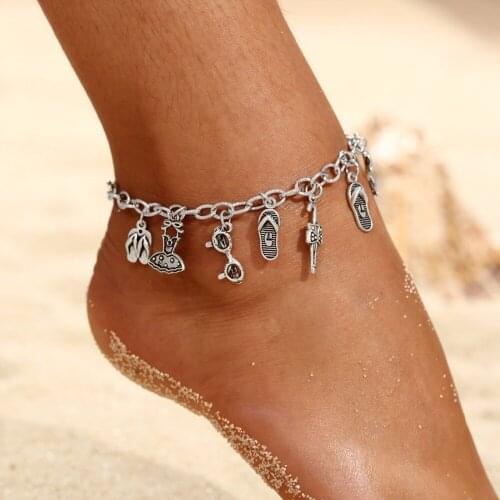2018 Fashion Imitation Pearl Beads Pendant Anklet Foot Chain For Woman Statement Bracelet Charm Anklets Foot Jewelry Gift