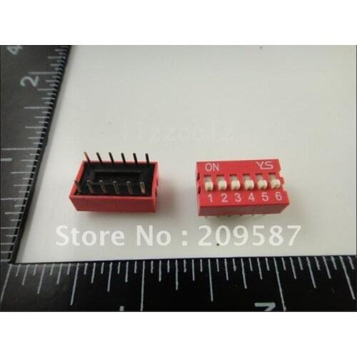 50pcs 6P 6 Position DIP Switch 2.54mm Pitch 2 Row 12 Pin Slide DIP Switch