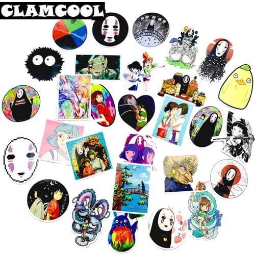 50Pcs Hayao Miyazaki Animation Film Spirited Away Stickers Forscrapbooking Slide Guitar Motorcycle Luggage Nagel Found Stickers