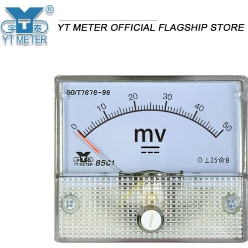 85c1 DC millivoltmeter 40mv 50mV 75mV 100mV 150mV 200mV 250Mv 300mV 500mv pointer voltmeter installation 56 * 64mm size