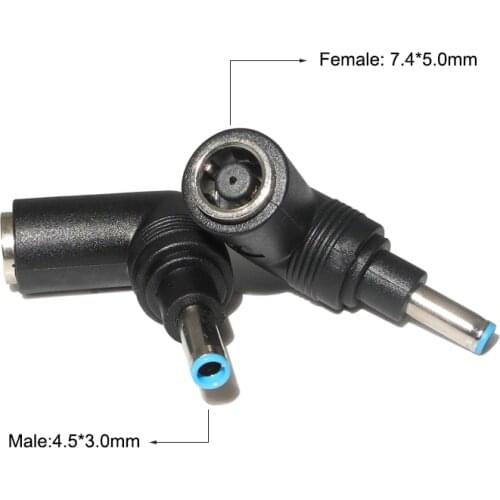 7.4x5.0mm Female to 4.5x3.0mm Plug Converter Laptop Power Adapter Connector for Hp Elitebook Folio Pavilion Notebook Charger