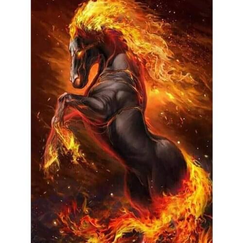 New Circular Stones 5D Diy Diamond Painting Wild Horse Diamond Embroidery Sale Animal Diamond Full Display Home Decor Gift Jq349