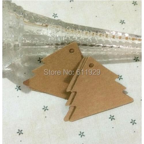 Free shipping 500 pcs a lot 5.3x6cm blank Christmas tree paper tags/gift decorated card/baking price tags/DIY festival cards