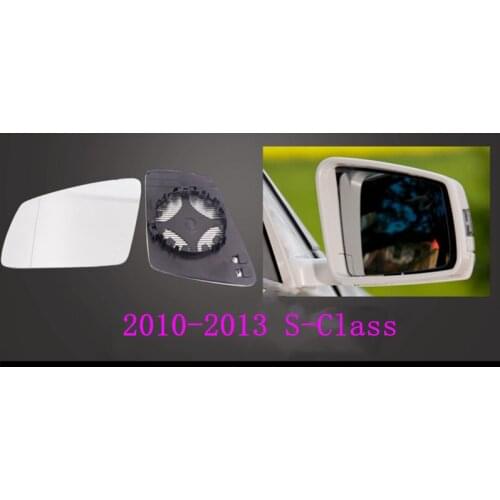 Sideview Rear Mirror Lens Customize for Benz S-Class AMG 10-19 White mirror Blue Glass With Heating Turn Signal LED Large Vision