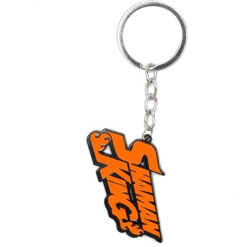 Anime SHAMAN KING Metal Enamel Keychain Yoh Asakura Kyoyama Anna Keyring Key Chains For Women Men Car Bag Jewelry Accessory