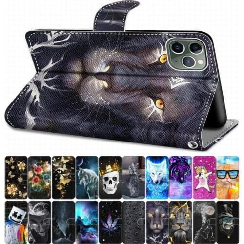 For Case Samsung Galaxy J4 Plus 2018 J4 Core J330 J310 J3 2016 2017 Flip Leather Book Cover Phone Bag Tiger Wolf Tiger DP08F