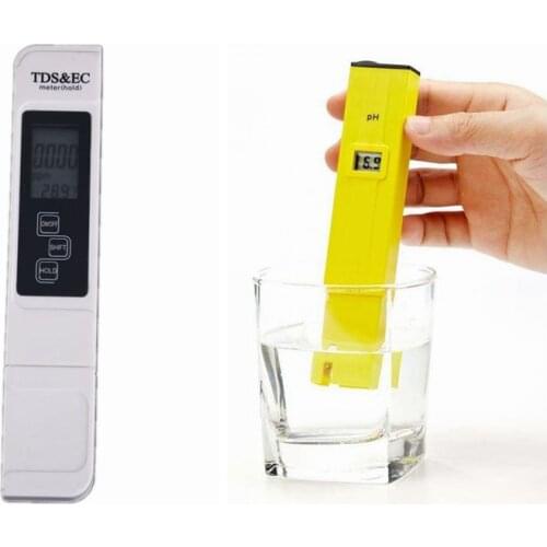 Aquarium Pool Water 0.0-14.0pH Digital PH Tester+Digital TDS EC Meter 0-5000ppm tds&0-9990us/cm Conductivity Meter With Bag