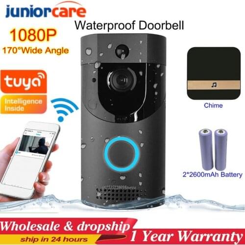 Smart Doorbell 1080P WIFI Camera Waterproof 170° Angle Smart Viewer Video Door Chime Wireless Intercom IR Night Vision Outdoor