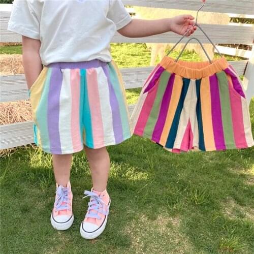 Summer Children Shorts For Boys Girls Cotton Striped Shorts Toddler Baby Clothes Kids Beach Short Sports Pants Baby Clothing 2-8