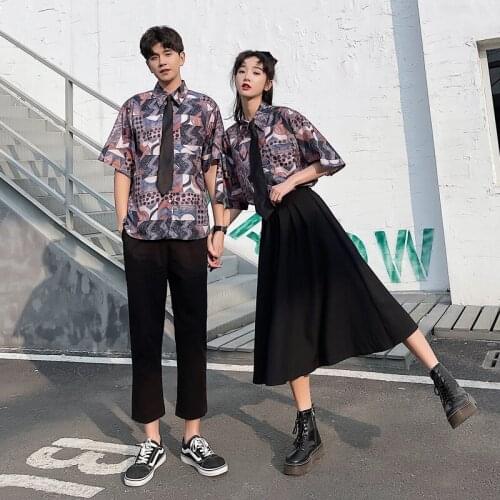 2021 new short sleeved summer shirts for couples couples clothes couples clothing