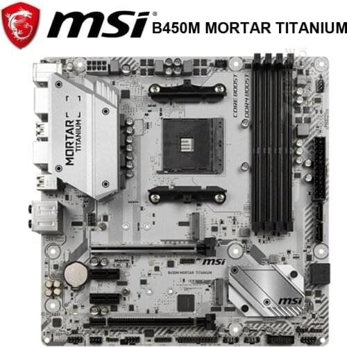 MSI B450M MORTAR TITANIUM Motherboard AMD B450 DDR4 AMD Ryzen PCI-E 3.0 Original Desktop MSI B450M Mainboard AM4 M.2 Used