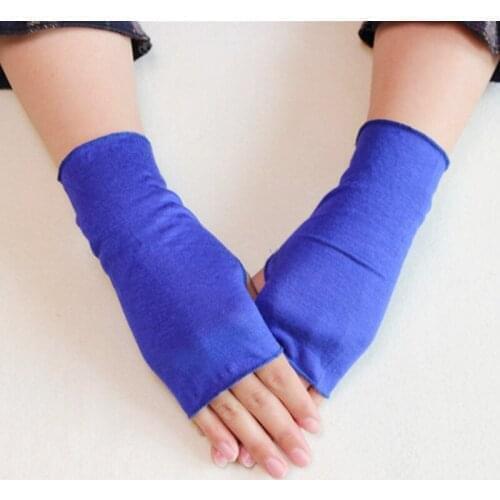 Fashion Women Hand Gloves Warmer Winter Stretch Fingerless Glove Female Sunscreen Half Finger Short Solid Color Gloves Mitten