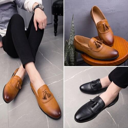 Mens Tassels Loafers Light Outdoor Flats Casual Shoes Men Breathable Slip-On Genuine Leather Driving Shoes Moccasins Footwear