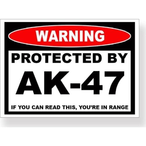 Fashion protection AK 47 sticker assault draw warning vinyl personalized decal logo window door