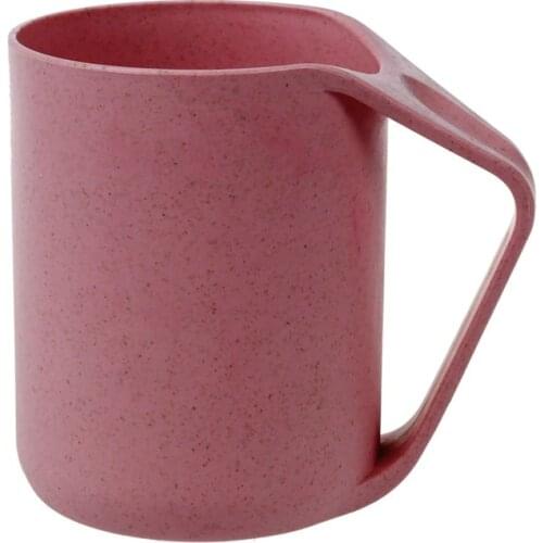 New Break-resistant Creative Coffee/Tea Mug Cup Wheat Straw + food grage PP Plastic Color:Pink