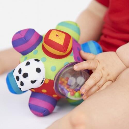 QWZ New Fun Little Loud Bell Baby Ball Rattles Toy Develop Baby Intelligence Grasping Toy HandBell Rattle Infant For Baby Gifts