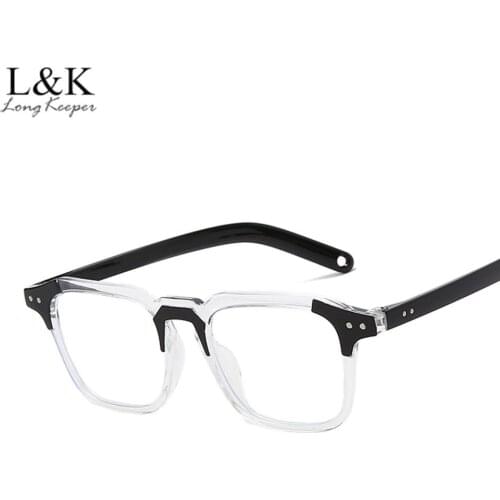 LongKeeper Anti Blue Light Glasses Frame For Men Women Square Computer Gaming Clear Lens Eyeglasses Unisex Eyewear Spectacle