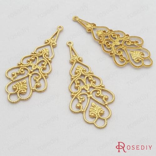 Wholesale 41*18mm No Plated Natural Color Long Drop Brass Decorative Base Diy Jewelry Findings Accessories 20 pieces(JM7117)