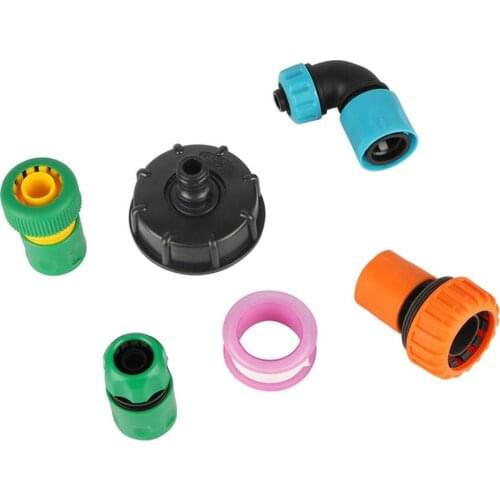 S60 to 3/4" Female Thread IBC Tank Adapter 1/2" 3/4" 1" Pipe Interface Adapter Garden Irrigation Hose Quick Connector 1 Set