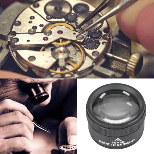 Portable Lightweight 30x40 HD Magnifying Glass K9 Optical Lens Jewelry Appraisal Monocle Magnifier Loupe for Coin Stamps Watch