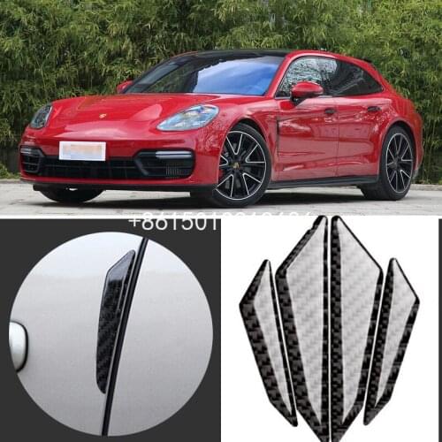 Door crash strip carbon fiber anti-collision strip body protection decoration patch For Porsche Panamera 911 718 Cayenne