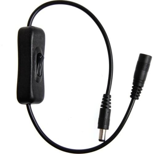 DC Power Plug 5.5x2.1mm Male to female Extension Cable cord with switch On/Off