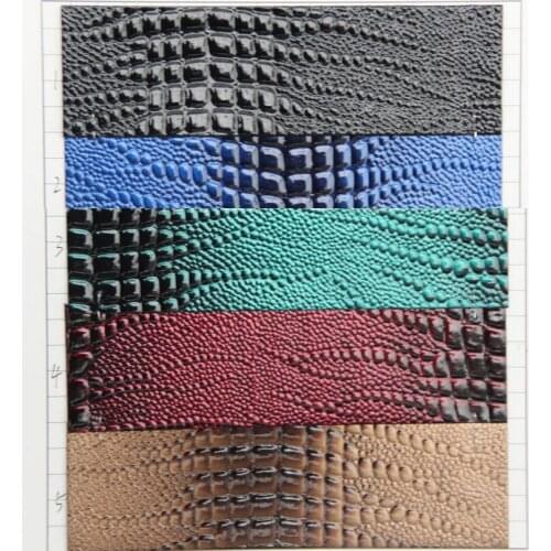 Synthetic PU leather high light crocodile grain smooth for Bags, shoes, belt, home, musical instruments, furniture