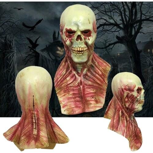 Horror alien Bloody Zombie Mask Melting Face Adult Latex Costume Halloween Scary Prop