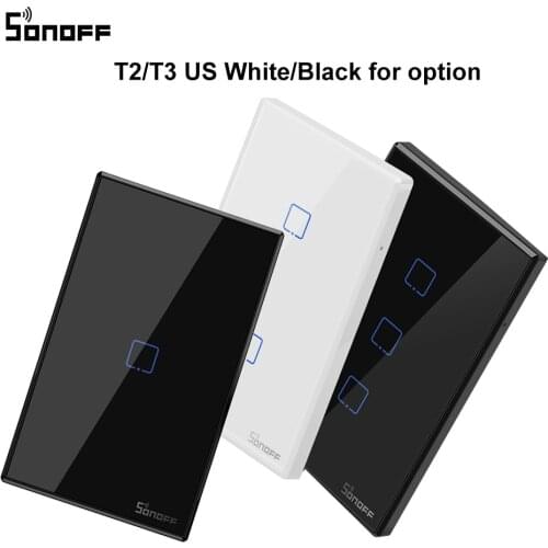 SONOFF T2/T3 WiFi Wall Switch US/1/2/3gang RF433MHZ remote controller Smart Light Switch Ewelink app work with Alexa/google home