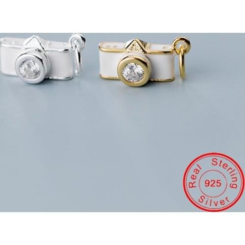 UQBing Fashion White Enamel Camera Charms Silver Color Jewelry Making DIY Handmade Craft