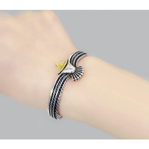 Viking Raven Eagle Bracelet Bangle Pagan Jewelry Eagle Cuff Wristband Gift