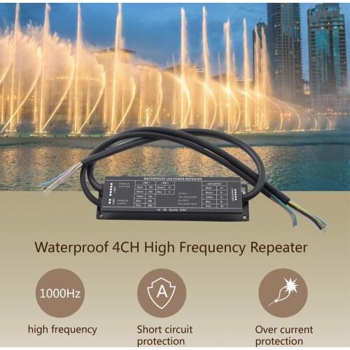 5A x 4CH Waterproof high frequency constant voltage LED Repeater DC 5V - 24V For all kinds of PWM controller power expansion