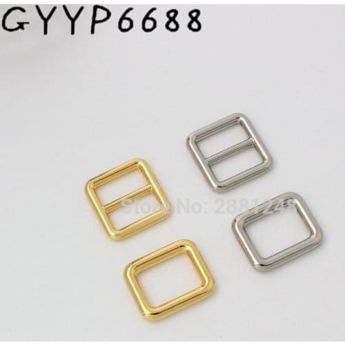 15mm 19mm k gold High quality Welded Strap buckle Handbag adjusted buckle Alloy Slider Leather luggage buckle adjustment button