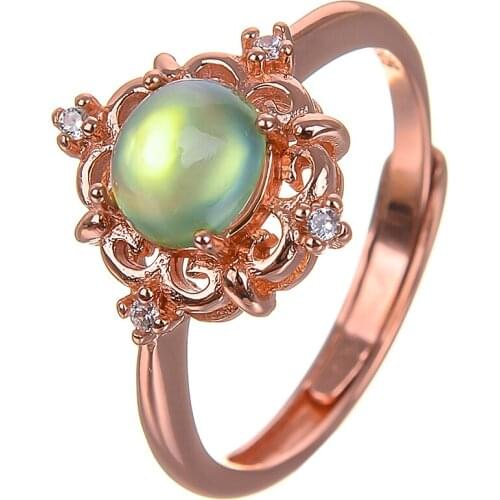 Green Big Natural Prehnite Gemstone 6mm* mm Fashion Ring for Women Real 925 Sterling Silver Charm Fine Jewelry