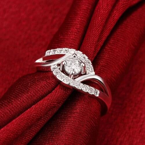 Hot Pretty 925 Sterling Silver Shiny Zircon diamond Rings For Women Wedding Party Gifts high quality Jewelry engagement ring