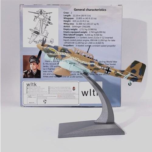 1:72 Scale World War II Rudel German Stuka JU-87 Dive Bomber Combat Aircraft Diecast Airplane Model Adult Collection Static