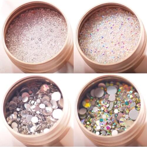 1Pc Nail Crystals AB Rhinestones Sparkle Flatback Glass Shiny Charms Gem Stones For UV Gel Nail Accessories Rhinestones Supply