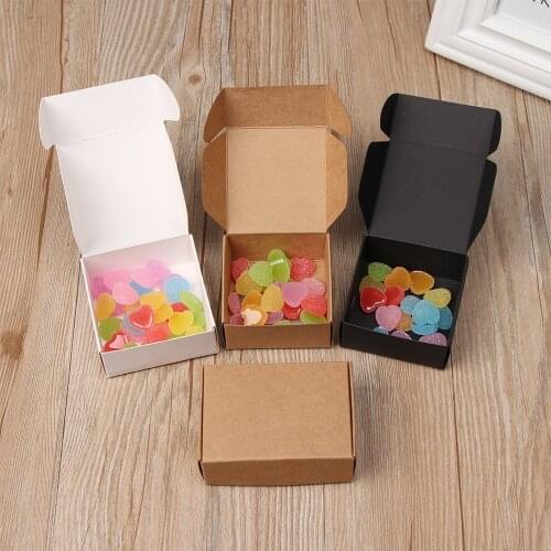 10Pcs Small Kraft Cardboard Packing Gift Box Handmade Soap Candy For Wedding Decorations Event Party Supplies Gift Package Craft