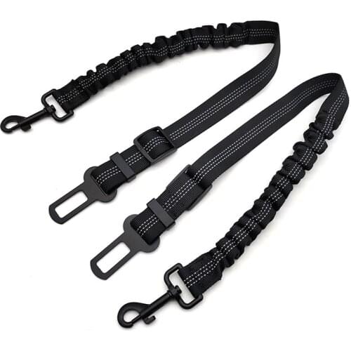 2PCS Adjustable Dog Seat Belt Dog Car Seatbelt Harness Leads Elastic Reflective Safety Rope