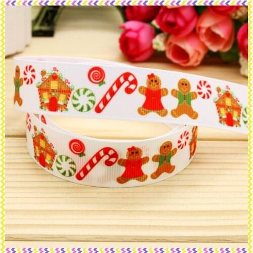 7/8'' Free shipping christmas printed grosgrain ribbon headwear hair bow diy party decoration wholesale OEM 22mm B1236