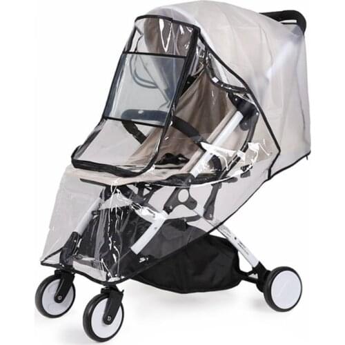 EVA Baby Stroller Accessories Waterproof Rain Cover Transparent Wind Dust Shield Zipper Open For Pushchairs Raincoat