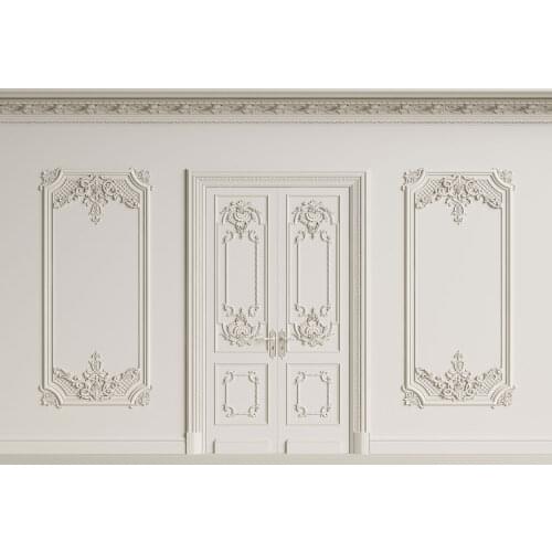 VinylBDS White Ancient Architectural Style photography backdrop European Style Wall Studio Backdrop White Door Photo Background