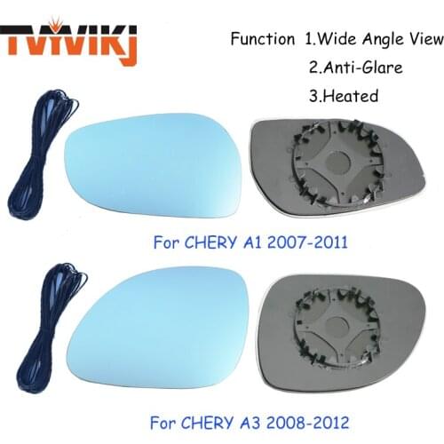 TVYVIKJ Side Rearview Mirror Blue Glass Lens For CHERY A1 A3 2007-2012 Wide Angle View anti glare door mirror wing