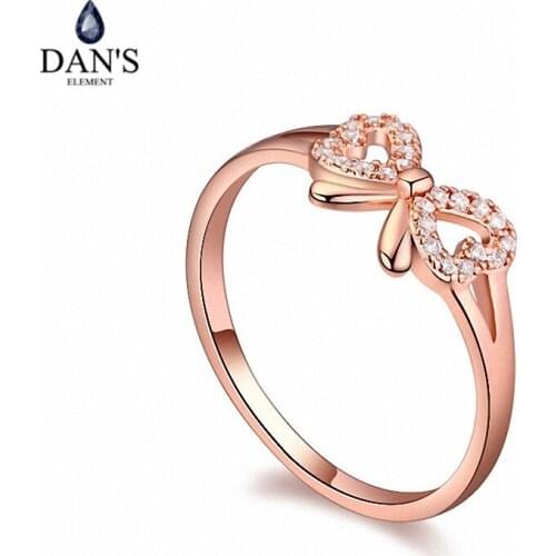 DANS Real Austrian Crystals Brand AAA Zirconia Micro Inlays Fashion Ring for women New Geometric 108725rose